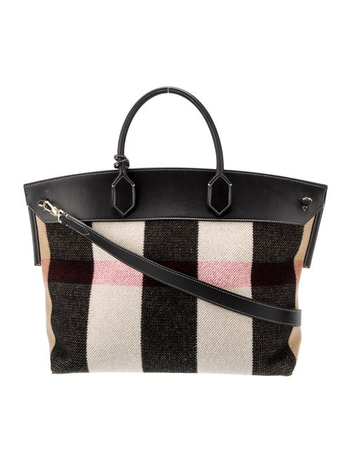 Burberry Exploded Check Society Top Handle Bag