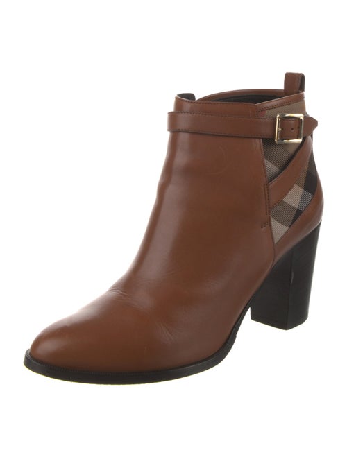 Burberry House Check Pattern Leather Boots