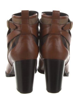 Burberry House Check Pattern Leather Boots