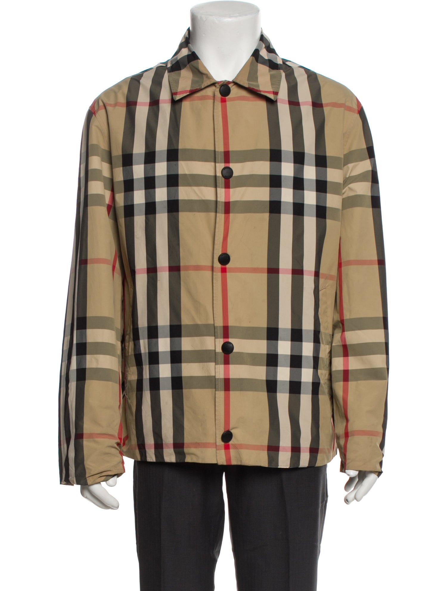 Burberry Plaid Print Trucker Jacket
