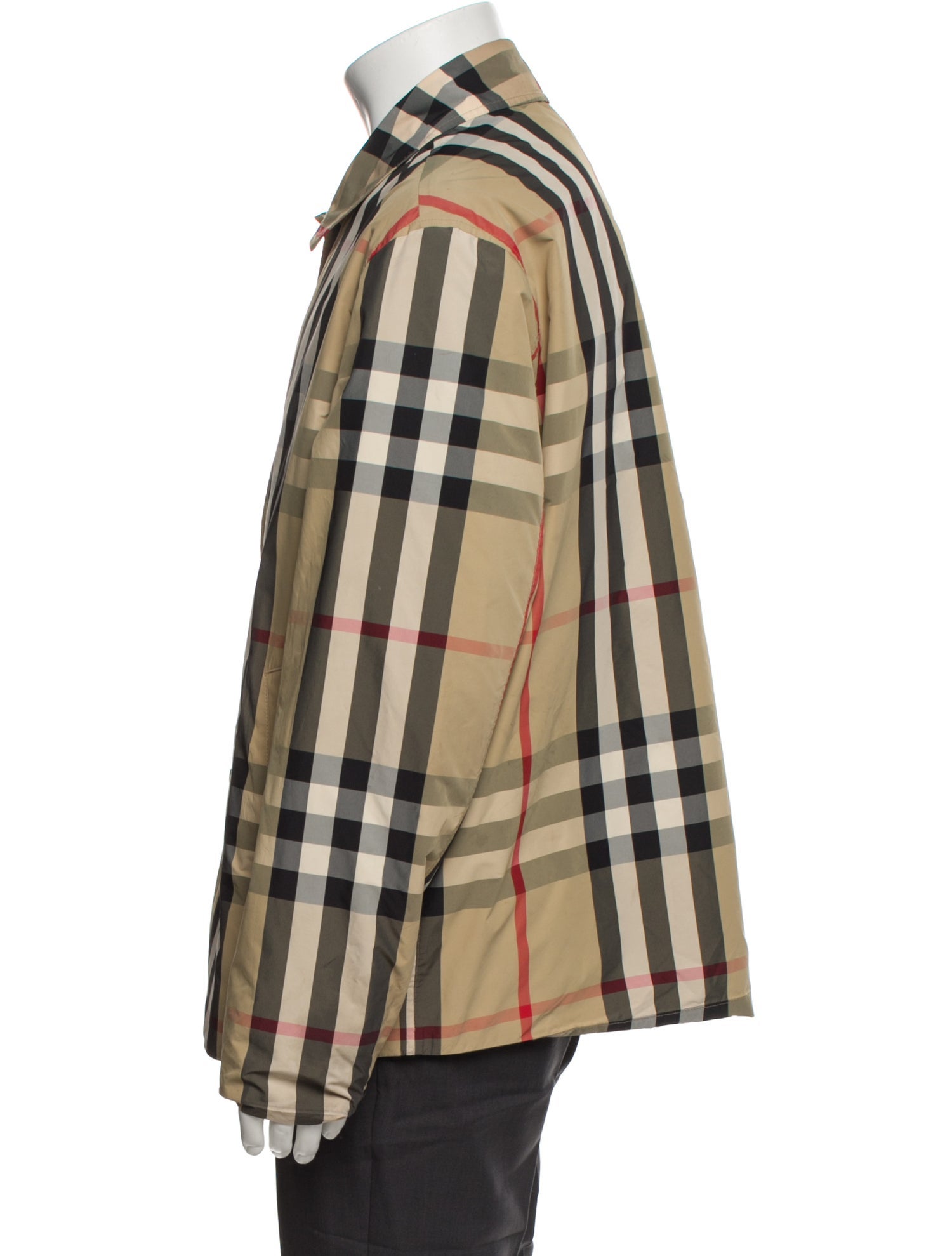 Burberry Plaid Print Trucker Jacket
