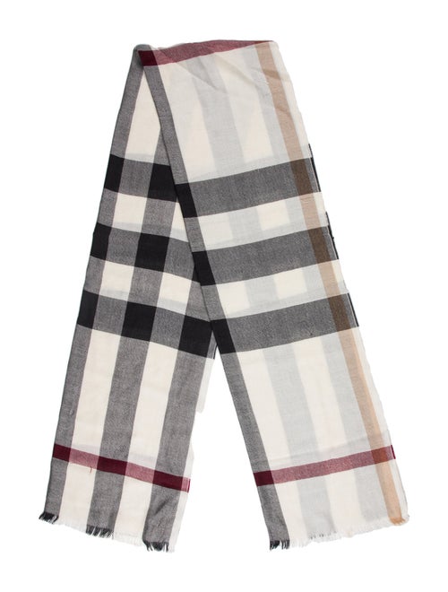 Burberry Cashmere Plaid Print Scarf