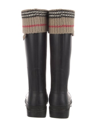Burberry Rubber Graphic Print Rain Boots