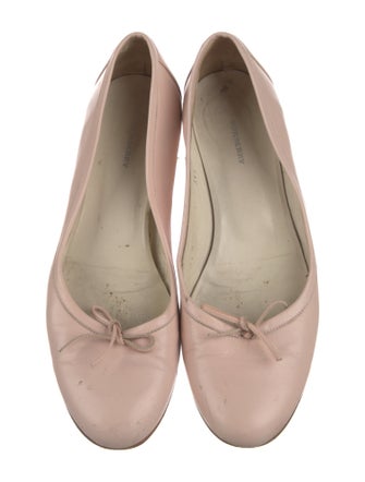 Burberry Leather Bow Accents Ballet Flats