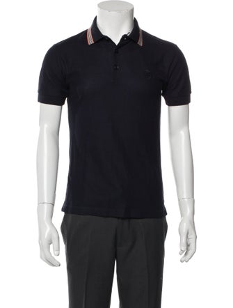 Burberry House Check Pattern V-Neck Polo Shirt