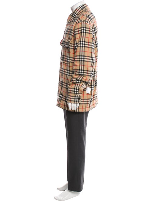 Burberry Virgin Wool Plaid Print Jacket