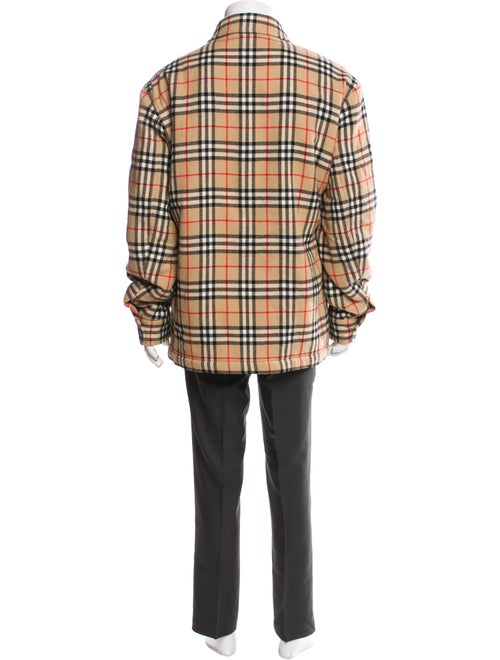 Burberry Virgin Wool Plaid Print Jacket