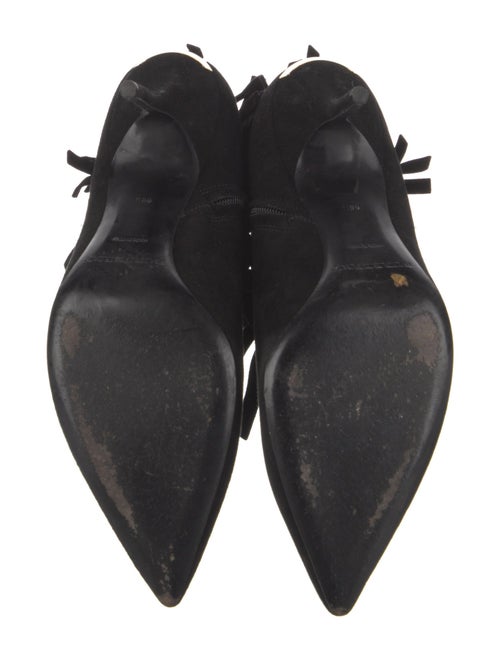 Burberry Suede Fringe Trim Accent Lace-Up Boots