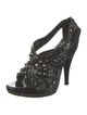 Burberry Patent Leather Studded Accents Slingback Sandals