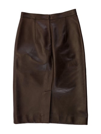 Burberry Lamb Leather Knee-Length Skirt