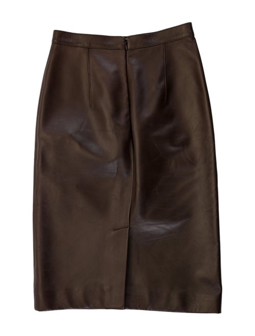 Burberry Lamb Leather Knee-Length Skirt