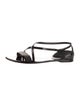 Burberry Nova Check Pattern Patent Leather Sandals