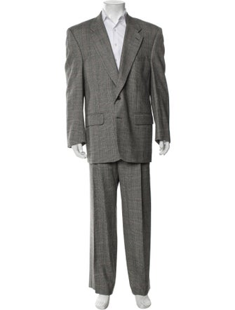 Burberry Wool Plaid Print Two-Piece Suit