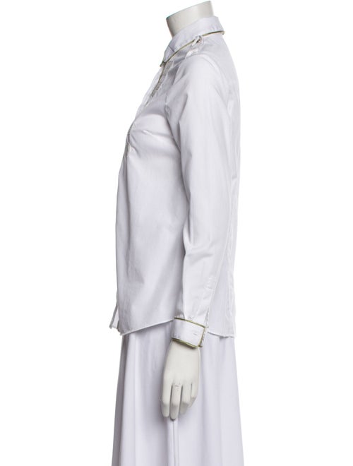 Burberry Long Sleeve Button-Up Top