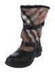 Burberry House Check Pattern Leather Snow Boots