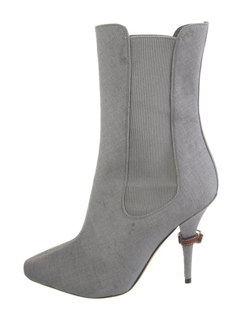 Burberry Leather Trim Embellishment Sock Boots