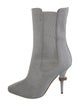 Burberry Leather Trim Embellishment Sock Boots