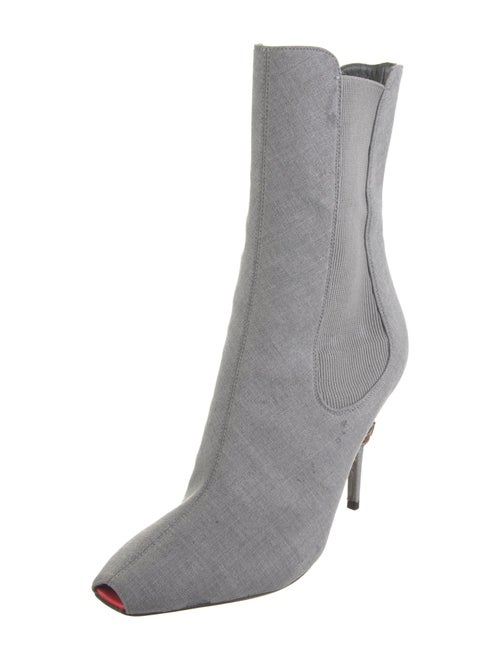 Burberry Leather Trim Embellishment Sock Boots