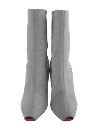 Burberry Leather Trim Embellishment Sock Boots