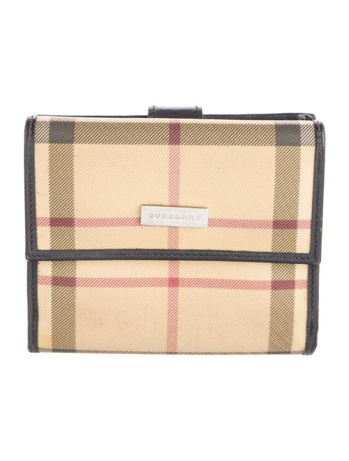 Burberry House Check Pattern Nylon Compact Wallet