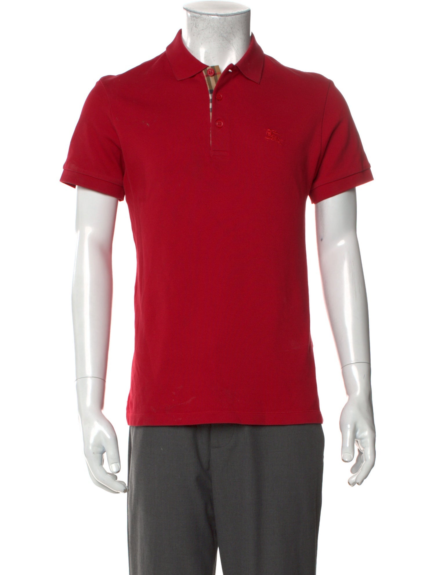 Burberry Nova Check Pattern Collar Polo Shirt - Red Polos, Clothing ...