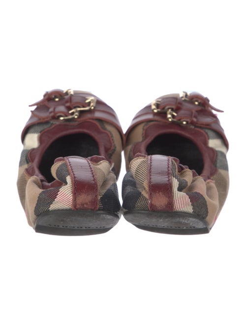 Burberry Canvas Plaid Print Ballet Flats