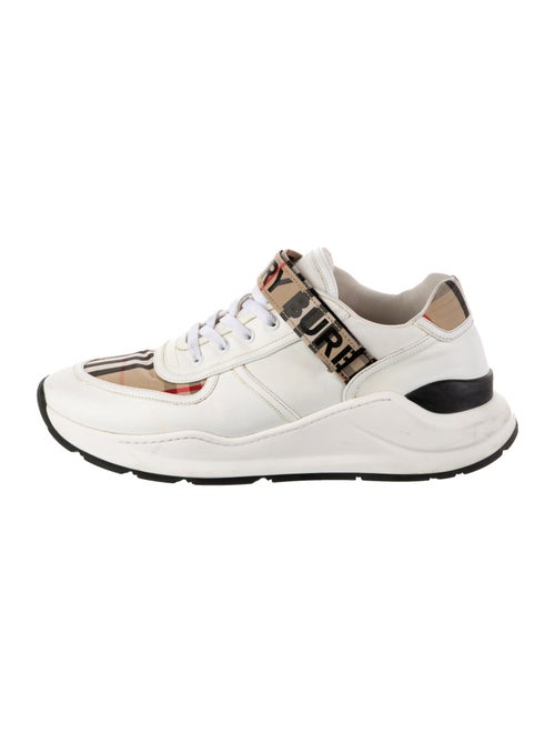 Burberry House Check Pattern Leather Athletic Sneakers
