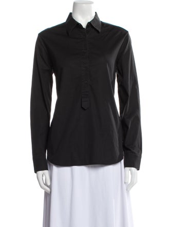 Burberry Long Sleeve Button-Up Top