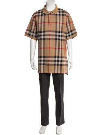 Burberry Nova Check Pattern Crew Neck Polo Shirt