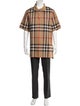 Burberry Nova Check Pattern Crew Neck Polo Shirt