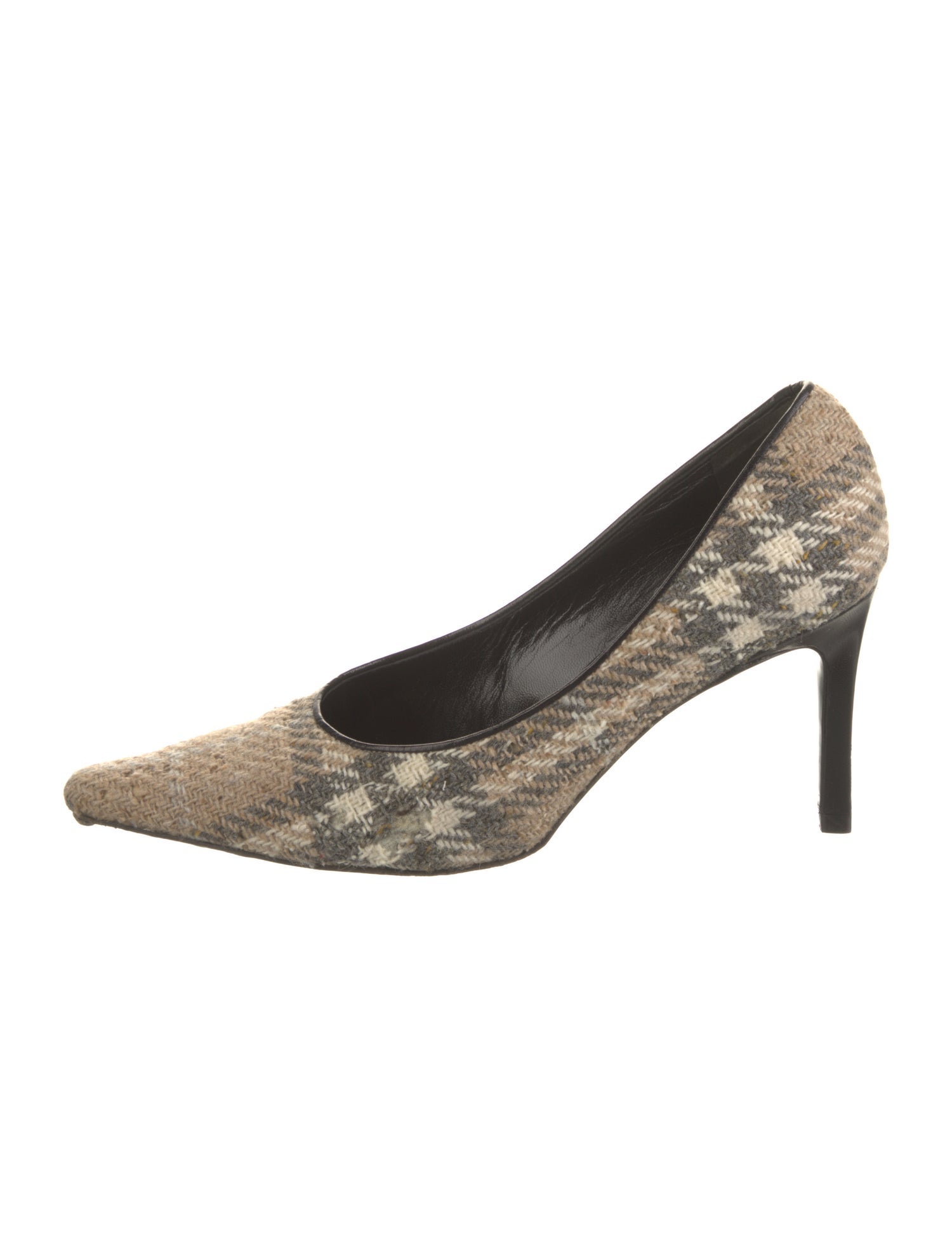 Burberry Wool Plaid Print Pumps