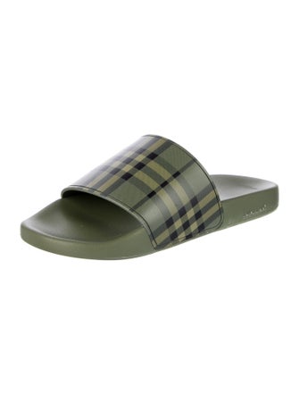 Burberry Rubber Plaid Print Slides