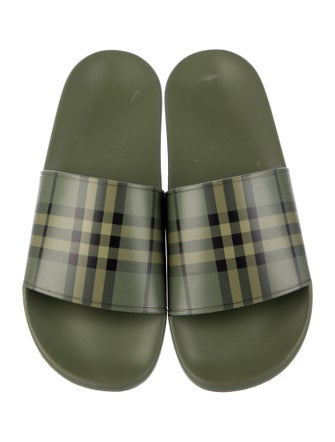 Burberry Rubber Plaid Print Slides