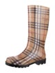 Burberry Haymarket Check Pattern Rubber Rain Boots
