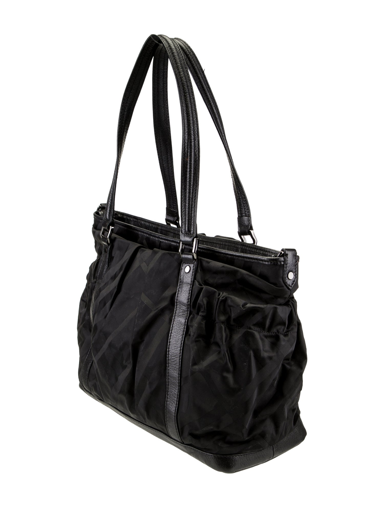 Burberry Leather-Trimmed Nylon Diaper Bag
