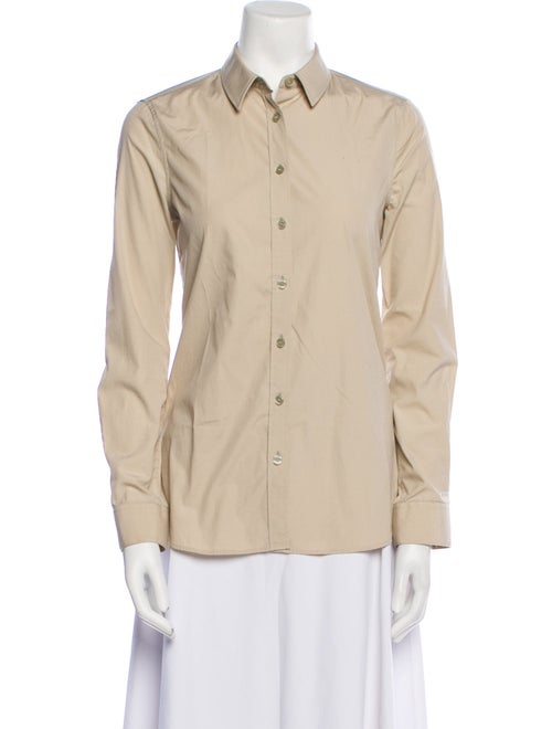 Burberry Long Sleeve Button-Up Top