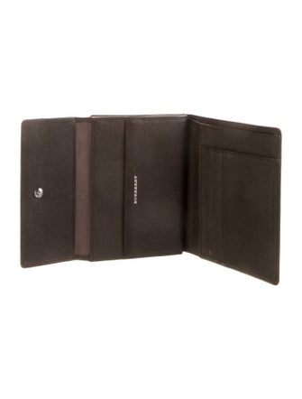 Burberry Leather Printed Compact Wallet