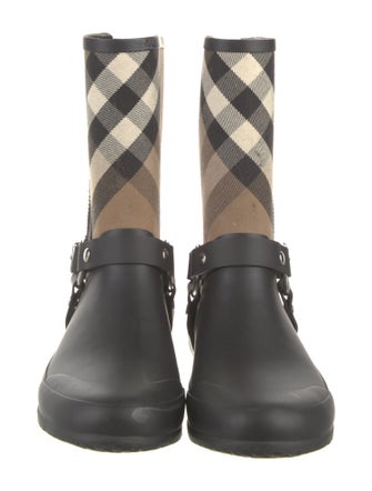 Burberry Nova Check Pattern Rubber Rain Boots