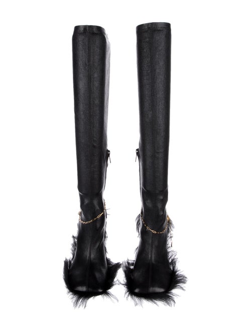 Burberry Leather Chain-Link Accents Sock Boots