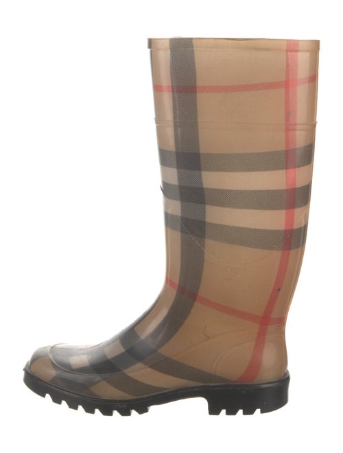 Burberry Rubber Plaid Print Rain Boots
