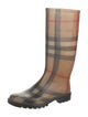 Burberry Rubber Plaid Print Rain Boots