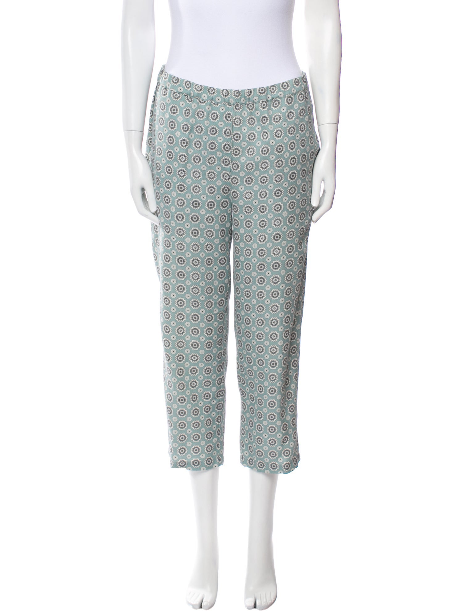 Burberry Silk Straight Leg Pants