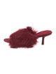 Burberry Faux Fur Fur Trim Slides