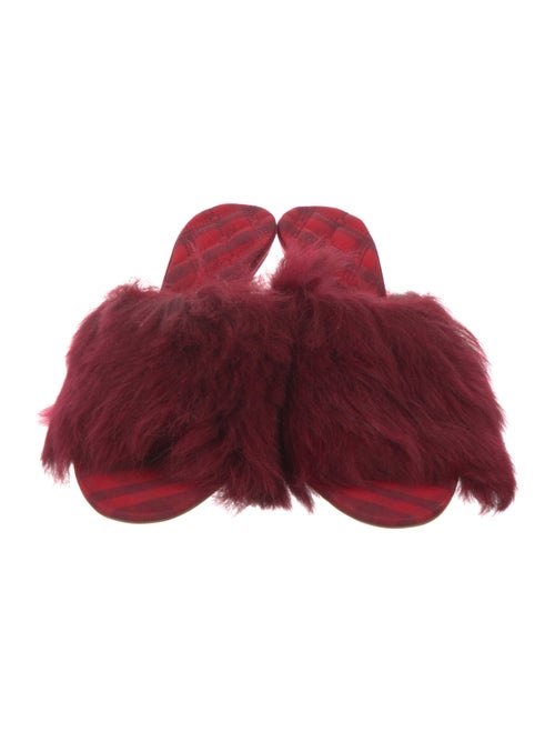 Burberry Faux Fur Fur Trim Slides