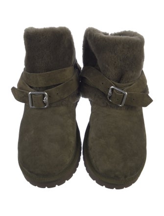 Burberry Suede Fur Trim Boots