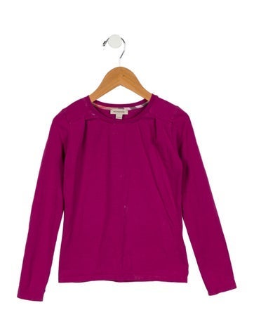 Burberry Sizes 7-16 Girls' Solid Long Sleeve Shirt 8