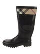 Burberry Rubber Plaid Print Rain Boots