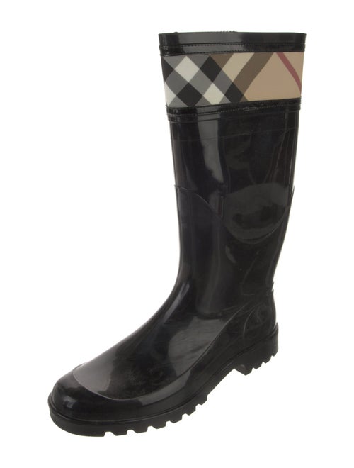 Burberry Rubber Plaid Print Rain Boots