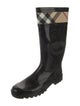 Burberry Rubber Plaid Print Rain Boots