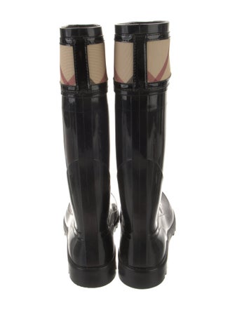 Burberry Rubber Plaid Print Rain Boots